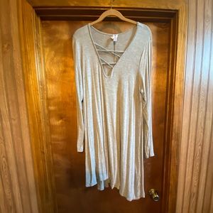 Gray Crisscross Tunic